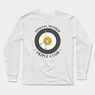 The "Triple Club" - Black Text Long Sleeve T-Shirt